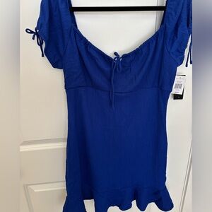 Royal Blue Ruffle Hem Dress
